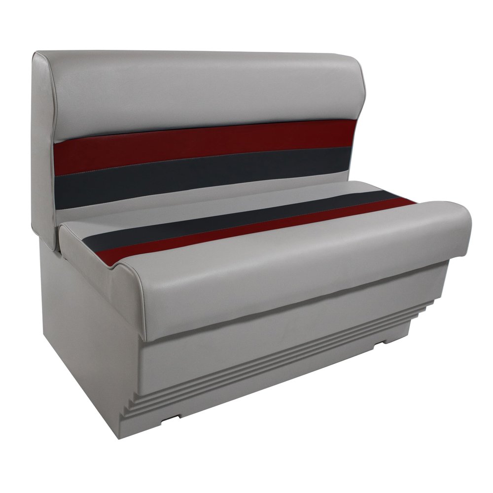 Horizon Manufacturing Premium Series 37" Pontoon Bench Seat Cushion Set with base 3001-ABEC-3010-AB Grey/Red/Charcoal