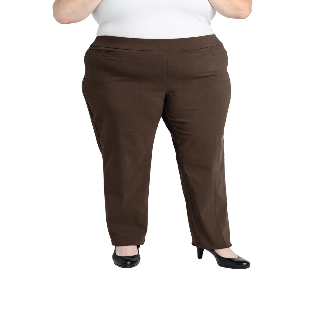 Briggs New York Women's Plus Size Super Stretch Millenium Welt Pocket Pull on Pant