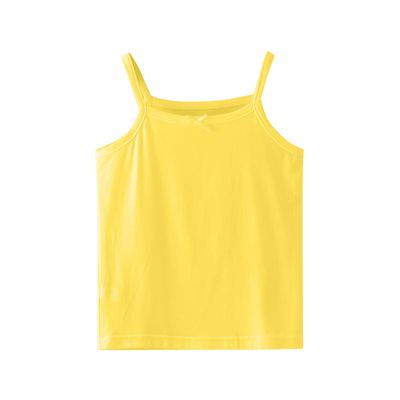 Betadog Girls' Undershirt Girls' Cotton Tank Tops Camisoles Toddler Kids Cotton Undershirts for (Yellow, 3-4 Years)