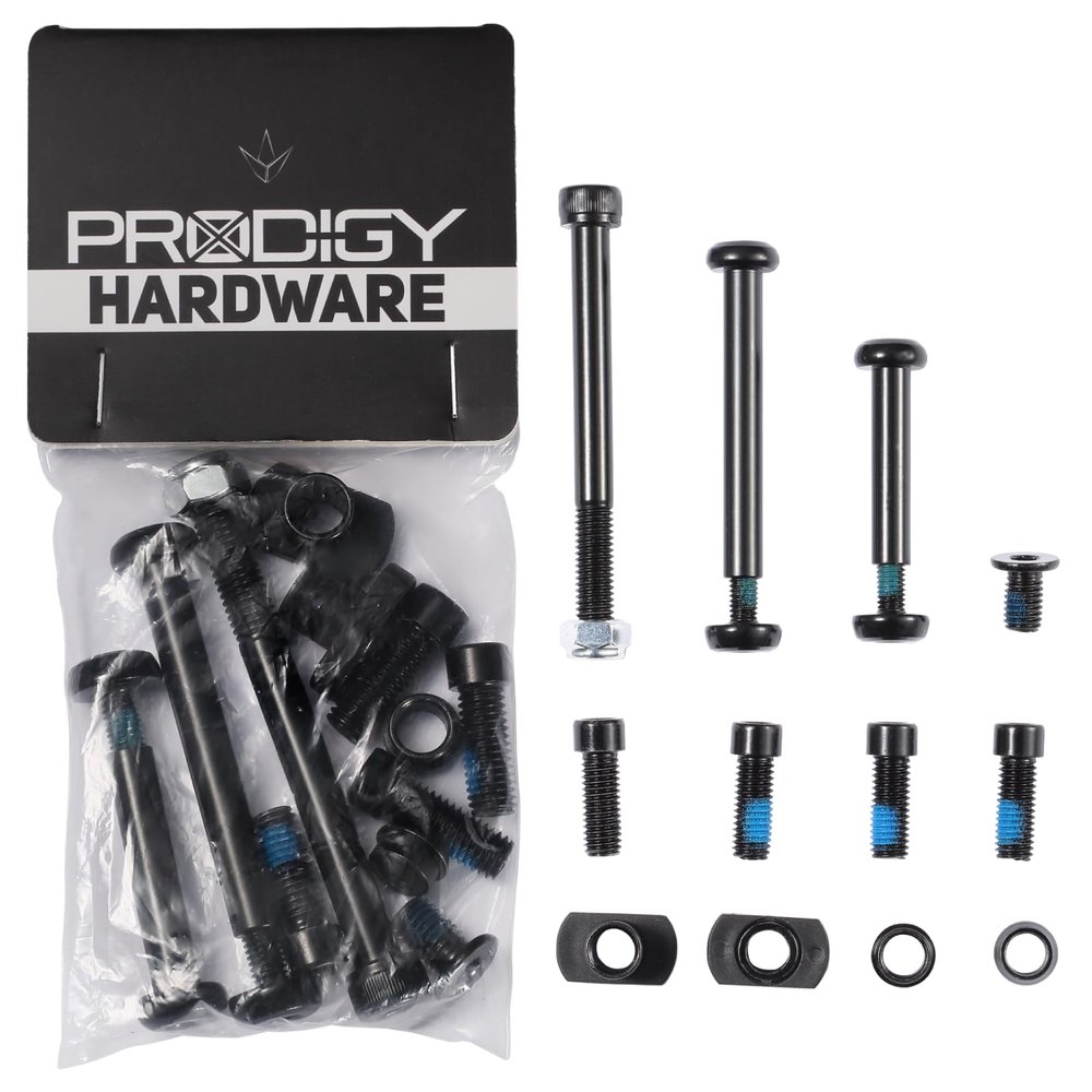 Envyscooters Prodigy X Hardware Replacement Pack  40mm, 62.6mm, 85mm axles, 20mm clamp Bolts, 5mm Brake Bolt Replacement pro Scooter axle (Prodigy X & Prodigy X Street)