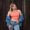 OQQ Women's 2 Piece Tank Tops Crew Neck Sleeveless Basic Stretch Casusal Yoga Crop Camis Coral Orange White view 2