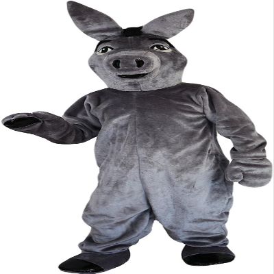 Grey Donkey Mascot Costume Adult Size for Men & Women with Built-in Fan Inside the Head