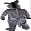 Grey Donkey Mascot Costume Adult Size for Men & Women with Built-in Fan Inside the Head view 3