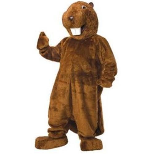 Eamior Brown Beaver Mascot Costume with Big Front Teeth Adult Size for Men & Women with Built-in Fan Inside the Head