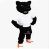 Black Panther in White Shirt Mascot Costume Adult Size for Men & Women with Built-in Fan Inside the Head view 1