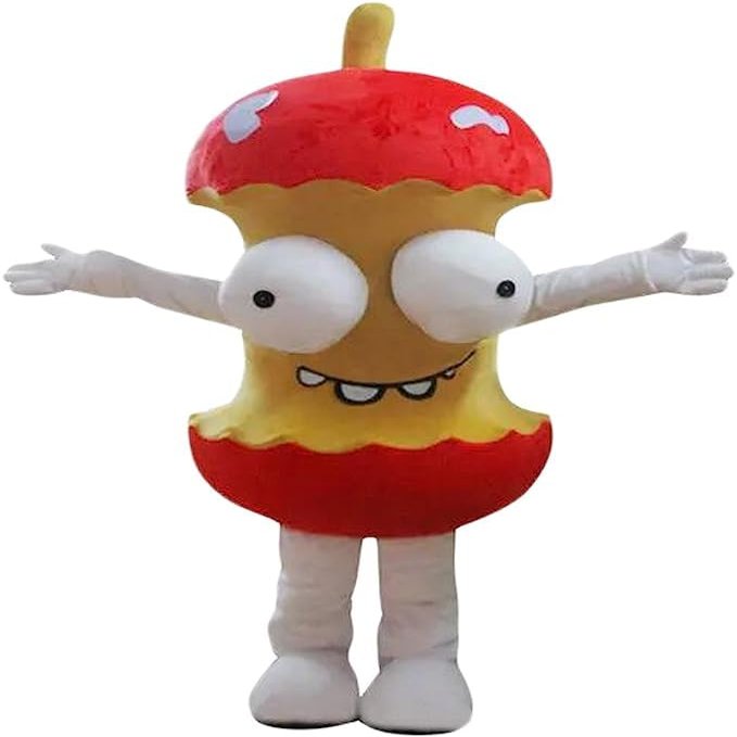 Apple Core Mascot Costume Adult Size for Men & Women with Built-in Fan Inside the Head