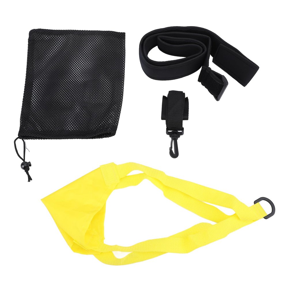 Professional Swim Resistance Parachute with Training Belt for Adults Foldable Drag Device for Swimming Strength Speed Endurance Training Yellow