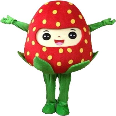 Cute Strawberry Mascot Costume Adult Size for Men & Women with Built-in Fan Inside the Head
