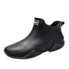 Hhhchpm Trendy Outdoor Waterproof Anti Slip Durable Women's Rain Boots, Solid Color Garden Shoes (Black,7.5) view 1