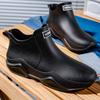 Hhhchpm Trendy Outdoor Waterproof Anti Slip Durable Women's Rain Boots, Solid Color Garden Shoes (Black,7.5) view 3