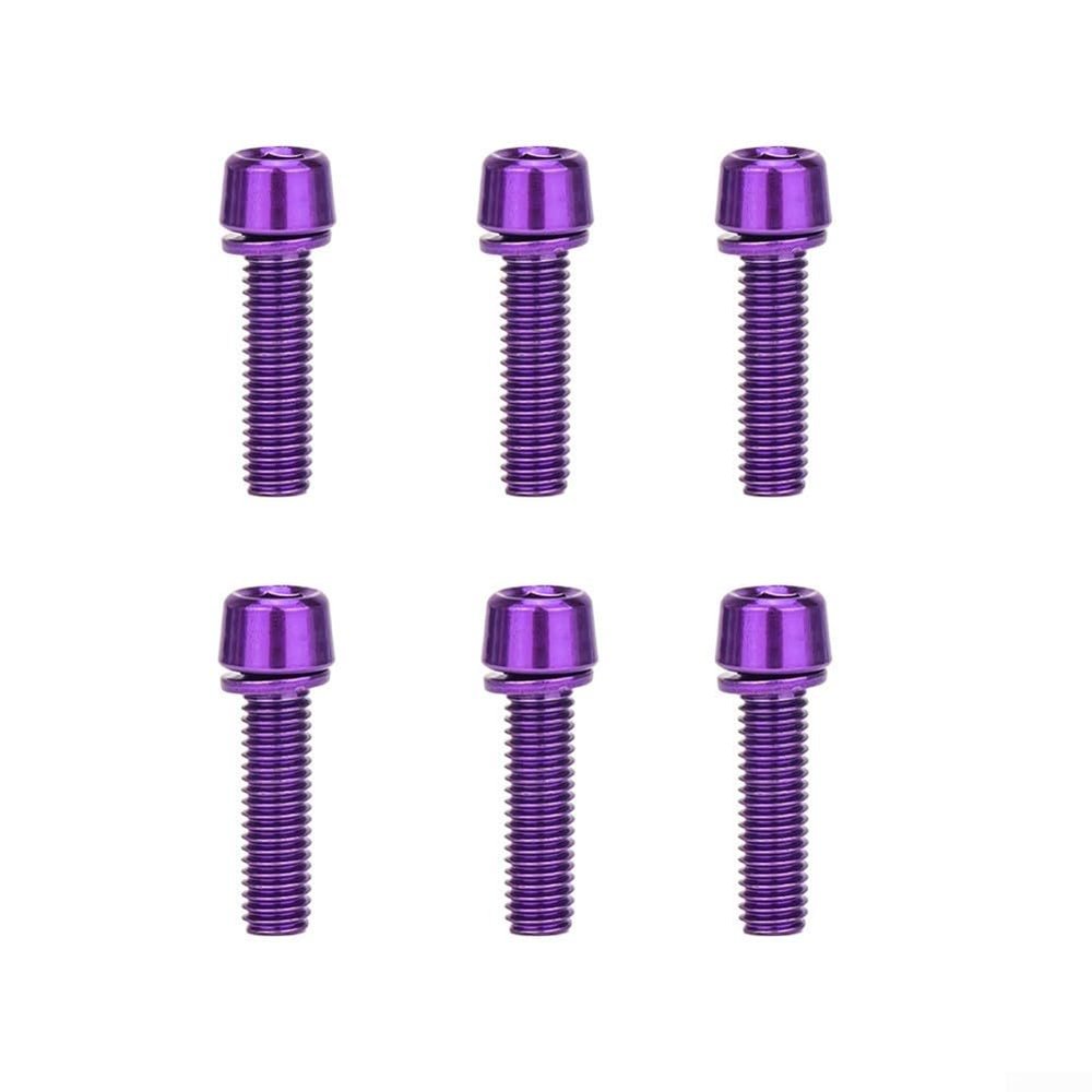 6pcs Bicycle Stem Bolts, Stainless steel M5 * 18Mm Bolts Screw For Bike Handlebar Installation(Purple)