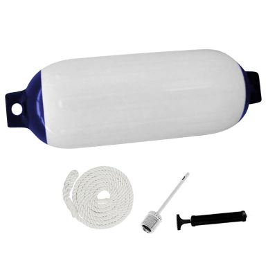 UNKOMN Marine Accessories Marine Boat fenders Accessories Use to Bass Boats Sport Boats Sailboats 11x40cm Boat Bumpers for Docking Inflatable Boat fenders(Color:White Rope)