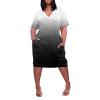 Plus Size Dresses for Curvy Women Oversize T Shirt Midi Dress Loose Short Sleeve V Neck Beach Dress Casual Tshirt Dress Trendy Lounge Elegant Summer Dress Womens Comfy Party Dress Homecoming Dresses view 1