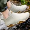 Hhhchpm Trendy Outdoor Waterproof Anti Slip Durable Women's Rain Boots, Solid Color Garden Shoes (Beige,7) view 3