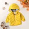 Toddler Kids Jacket Baby Boys Girls Zip-up Lightweight Long Sleeve Jacket Coat Overcoat Hoodie (Yellow-A, 5-6 Years) view 2