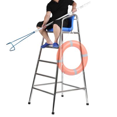 LXLZYXSF 70.8inch High Pool Lifeguard Chair, Beach Observation Chairs Badminton Court Referee Chair 4 Steps, Detachable Stainless Steel Barstool for Outdoor Indoor