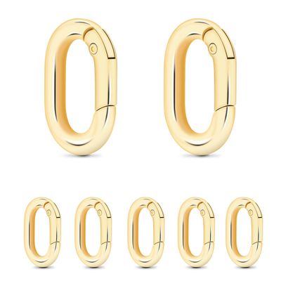 10Pack 3/4 Inch Small Oval Carabiner, Metal Spring Tiny Carabiner Clips for Paracord Keychain Lanyard, Car Key Rings, Dog Tag Clip, Pets Collar Buckles, Purse Keychain Replacement (Light Gold)