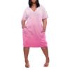 Plus Size Dresses for Curvy Women Oversize T Shirt Midi Dress Loose Short Sleeve V Neck Beach Dress Casual Tshirt Dress Trendy Lounge Elegant Summer Dresses Womens Comfy Party Dress Maternity Dress view 1