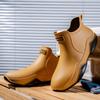Hhhchpm Trendy Outdoor Waterproof Anti Slip Durable Women's Rain Boots, Solid Color Garden Shoes (Camel,9) view 3