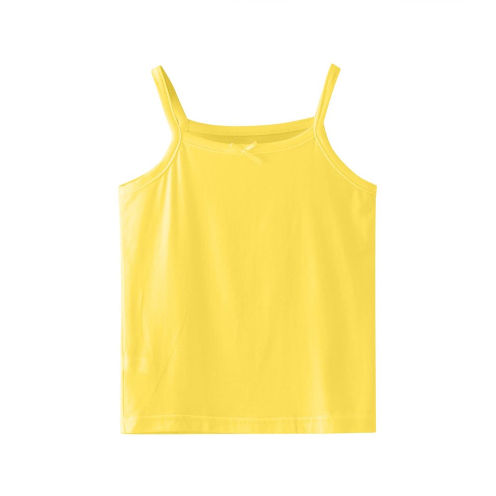 Betadog Girls' Undershirt Girls' Cotton Tank Tops Camisoles Toddler Kids Cotton Undershirts for (Yellow, 5-6 Years)