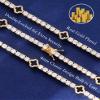 LuxeFlex 4mm Iced Out Clover Tennis Bracelet, White Gold Plated with 5A Zircon Stones, Handmade exquisite Hip Hop Jewelry, Perfect Unisex Gift (Gold, 8) view 2