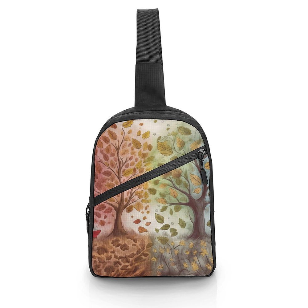 GFLFMXZW Autumn Naturally Cross Chest Bag Crossbody Backpack for Women Men Sling Bag Travel Hiking Daypack