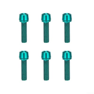 6pcs Bicycle Stem Bolts, Stainless steel M5 * 18Mm Bolts Screw For Bike Handlebar Installation(Green)