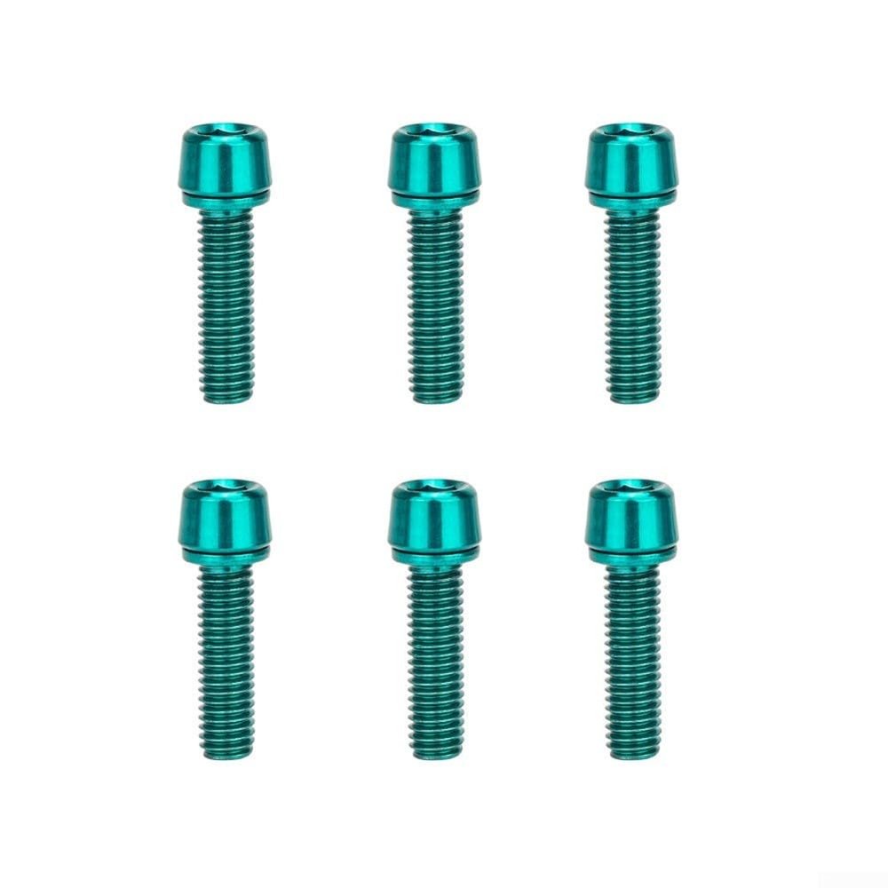 6pcs Bicycle Stem Bolts, Stainless steel M5 * 18Mm Bolts Screw For Bike Handlebar Installation(Green)