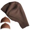 Iceyyyy 1 Pack Dark Brown Bald Cap,Elastic Halloween Bald Caps Brown Skin with 2 Hairnets,Black Latex Fake Wig Cap for Halloween Makeup Costume Theatre and Cosplay Party view 1