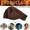 Iceyyyy 1 Pack Dark Brown Bald Cap,Elastic Halloween Bald Caps Brown Skin with 2 Hairnets,Black Latex Fake Wig Cap for Halloween Makeup Costume Theatre and Cosplay Party view 2