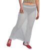 AIBEARTY Women Elastic Waist Mesh Sheer Long Maxi Skirts Floral Print Summer Beach Cover Up view 1