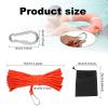 16.4 Yards Water Floating Lifesaving Rope, Braided Polypropylene Rope Life Preserver Ring Rope Professional Throwing Rope with Storage Bag for Boat Anchor (Orange) view 2
