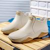 Hhhchpm Trendy Outdoor Waterproof Anti Slip Durable Women's Rain Boots, Solid Color Garden Shoes (Beige,11) view 4