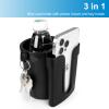 Accmor 3-in-1 Bike Cup Holder with Cell Phone Keys Holder, Bike Water Bottle Holders, Universal Bar Drink Cup Can Holder for Bicycles, Motorcycles, Scooters, Black, 2 Pack view 4