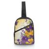 GFLFMXZW Purple Yellow Floral Butterflies Cross Chest Bag Crossbody Backpack for Women Men Sling Bag Travel Hiking Daypack view 1