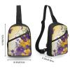 GFLFMXZW Purple Yellow Floral Butterflies Cross Chest Bag Crossbody Backpack for Women Men Sling Bag Travel Hiking Daypack view 2