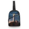 GFLFMXZW Lighthouse Under Starry Night Sky Cross Chest Bag Crossbody Backpack for Women Men Sling Bag Travel Hiking Daypack view 1
