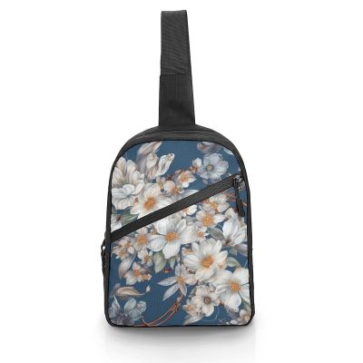 GFLFMXZW Many White Flowers Cross Chest Bag Crossbody Backpack for Women Men Sling Bag Travel Hiking Daypack