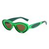 Oval Sunglasses Women 2024 Stylish Multicolor Outdoor Shades Men Trendy Designer UV400 Protection Beach Eyewear N45 (green) view 1