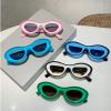 Oval Sunglasses Women 2024 Stylish Multicolor Outdoor Shades Men Trendy Designer UV400 Protection Beach Eyewear N45 (green) view 2
