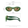 Oval Sunglasses Women 2024 Stylish Multicolor Outdoor Shades Men Trendy Designer UV400 Protection Beach Eyewear N45 (green) view 3