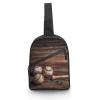 GFLFMXZW Baseball on Wooden Cross Chest Bag Crossbody Backpack for Women Men Sling Bag Travel Hiking Daypack view 1
