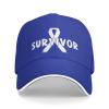 SwpWab Lung Cancer Survivor Baseball Cap Sports for Men Women Sandwich Bill Baseball Hat Blue view 2