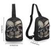 GFLFMXZW Skull Together Cross Chest Bag Crossbody Backpack for Women Men Sling Bag Travel Hiking Daypack view 2