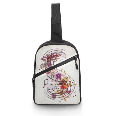 GFLFMXZW Musical Note Floral Cross Chest Bag Crossbody Backpack for Women Men Sling Bag Travel Hiking Daypack