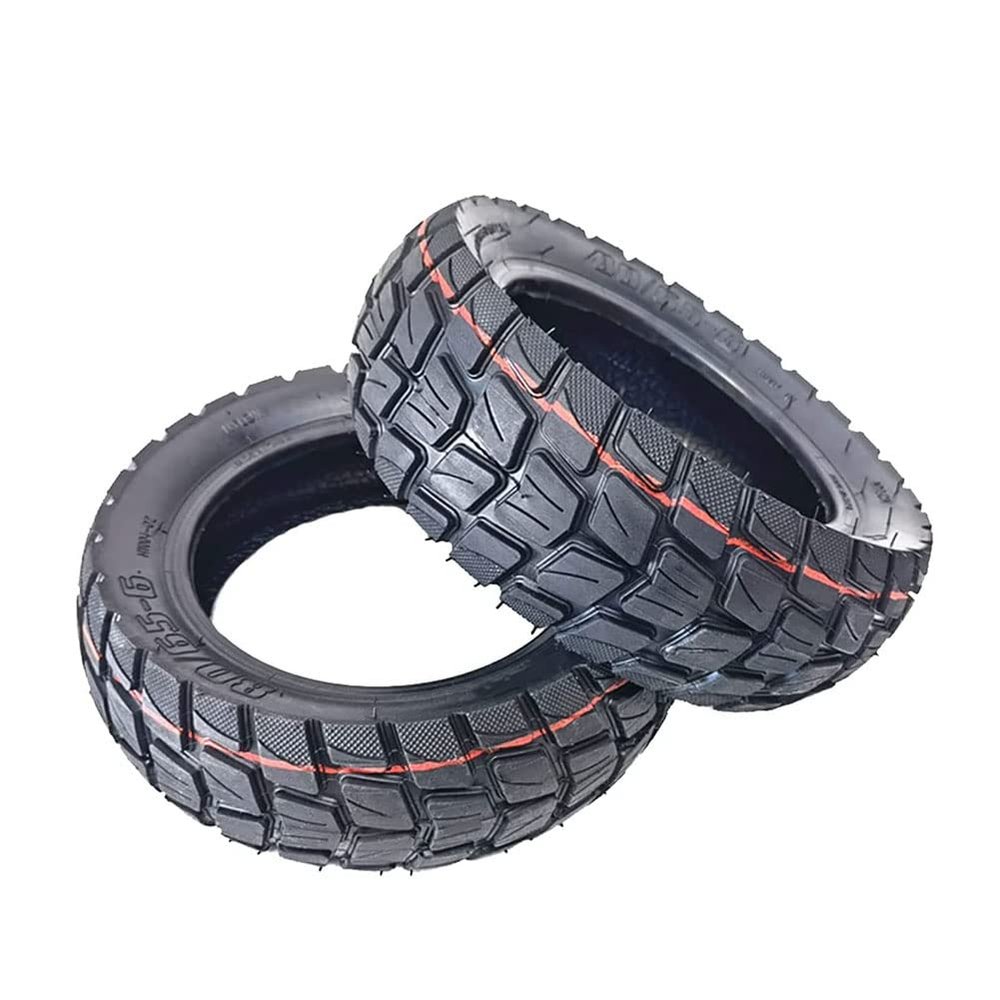 Srutueo 10 Inch Tubeless Electric Scooter Tire,80/65-6 Tire,10X3.0-6 E-Bike Explosion-Proof Rubber Tires,Off-Road Tire, Black