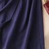NineFit Basics Women's Cotton Linen Front Button A-Line Skirt Casual High Waist Flared Pleated Skirt Vintage Swing Midi Skirt (Large,Dark Blue) view 4