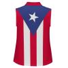 Puerto Rico Flag Women's Sleeveless Golf Tank Top V-Neck Athletic Polo-Shirts Workout 3XL view 2