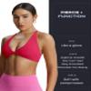 Aoxjox Women's Workout Sports Bras Fitness Metamorph Sienna Twist Bra Yoga Crop Tank (Love Potion, Large) view 2