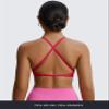 Aoxjox Women's Workout Sports Bras Fitness Metamorph Sienna Twist Bra Yoga Crop Tank (Love Potion, Large) view 3